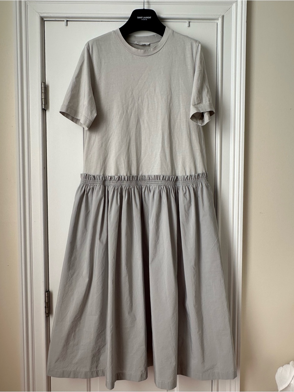 Women's Short-Sleeve Midi Drop-Waist Dress , Fits sizes S/M